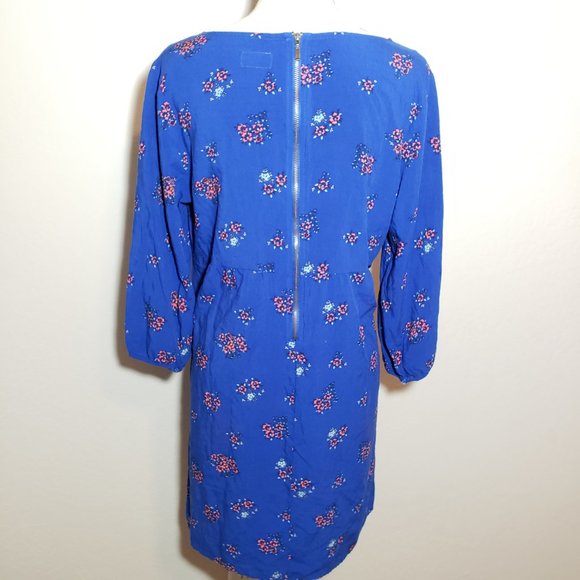 Old Navy l Royal Blue Floral Shift Dress L - Picture 3 of 8